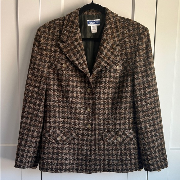 Pendleton Women's Checkered Wool Blazer | 12 - Picture 1 of 4